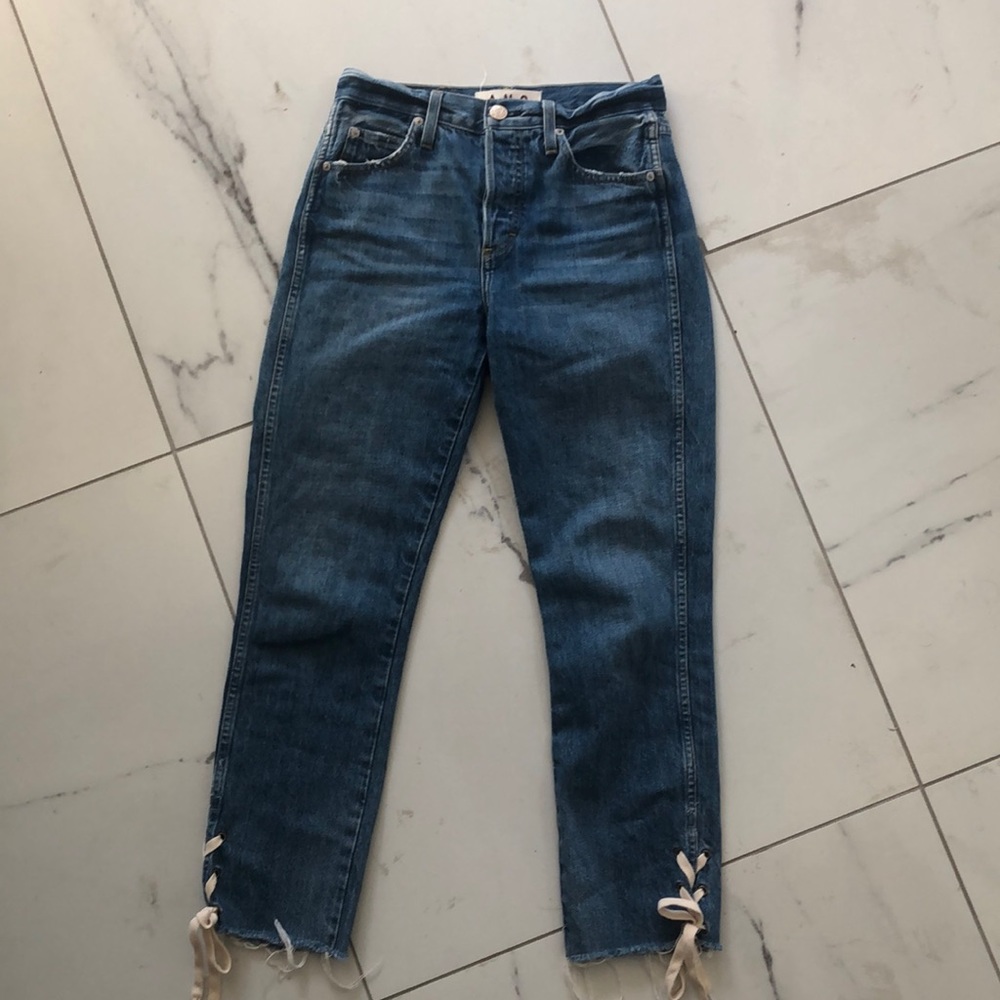 Anthropologie Amo jean with lace ankle